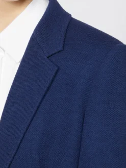 Single-breasted piqué jersey blazer - CHINA BLUE