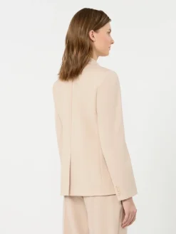 Single-breasted stretch wool blazer - POWDER