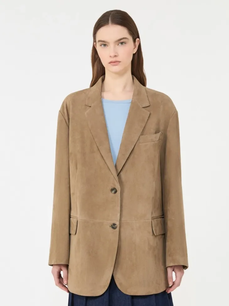 Single-breasted suede blazer - MUD