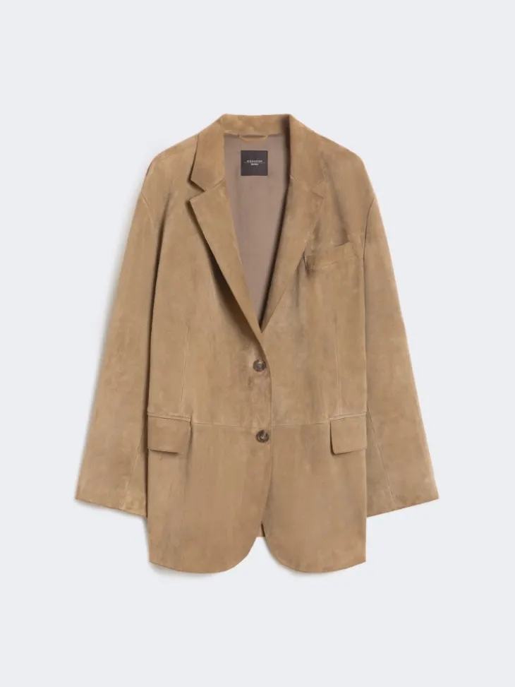 Single-breasted suede blazer - MUD