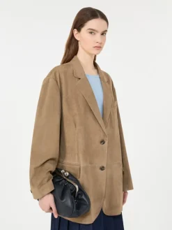 Single-breasted suede blazer - MUD