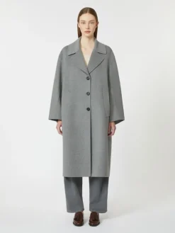 Single-breasted wool coat - MEDIUM GREY