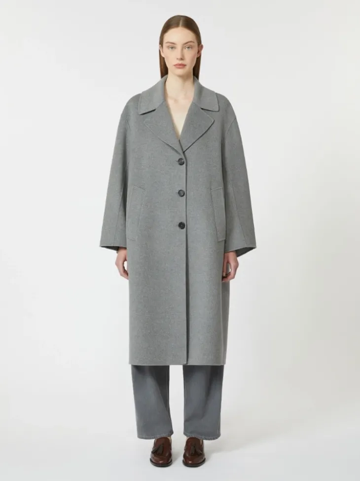 Single-breasted wool coat - MEDIUM GREY