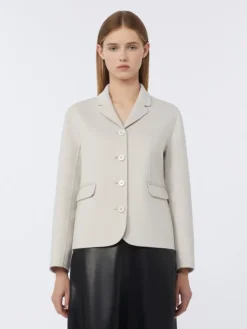 Single-breasted wool jacket - IVORY