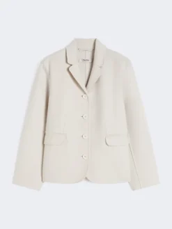 Single-breasted wool jacket - IVORY