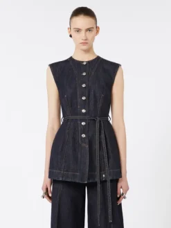 Sleeveless denim top - MIDNIGHTBLUE