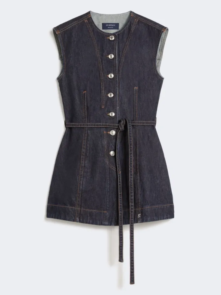 Sleeveless denim top - MIDNIGHTBLUE