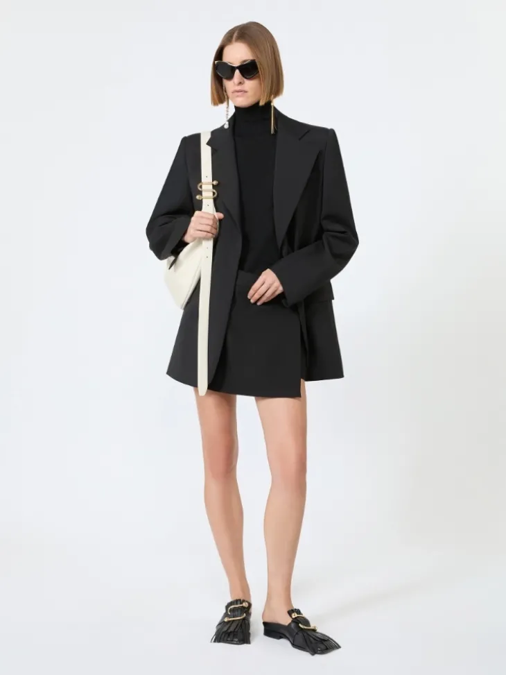 Sleeveless pure wool sweater - BLACK