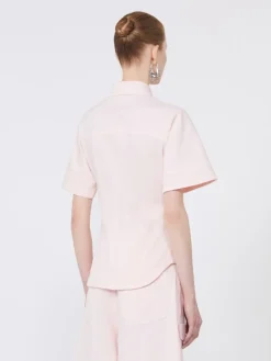 Slim-fit bull denim shirt - PINK