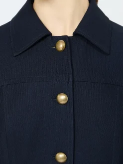 Slim-fit cotton jersey jacket - ULTRAMARINE