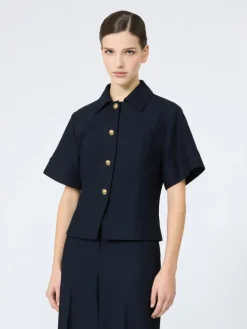 Slim-fit cotton jersey jacket - ULTRAMARINE
