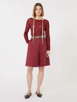 Slim-fit cotton-blend sweater - BRICK RED
