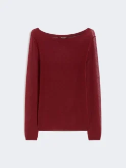 Slim-fit cotton-blend sweater - BRICK RED