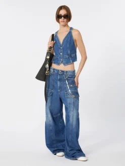 Slim-fit denim gilet - MIDNIGHTBLUE