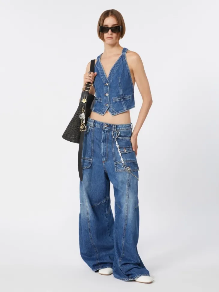 Slim-fit denim gilet - MIDNIGHTBLUE