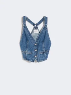 Slim-fit denim gilet - MIDNIGHTBLUE
