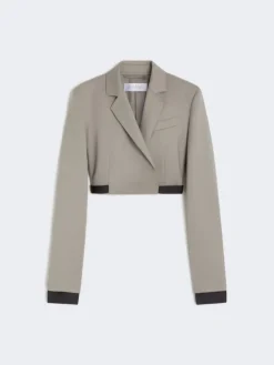 Slim-fit jacket in wool, mohair and silk - MEDIUM GREY