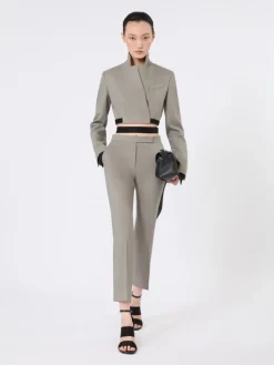Slim-fit jacket in wool, mohair and silk - MEDIUM GREY