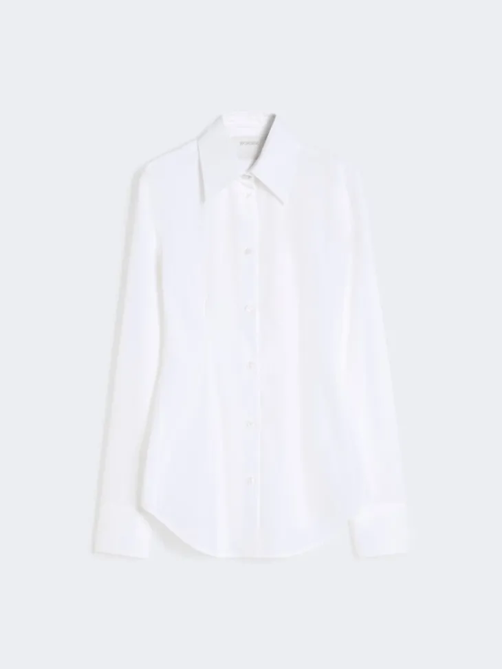 Slim-fit poplin shirt - OPTICAL WHITE