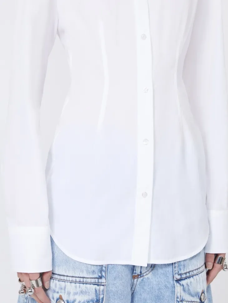 Slim-fit poplin shirt - OPTICAL WHITE