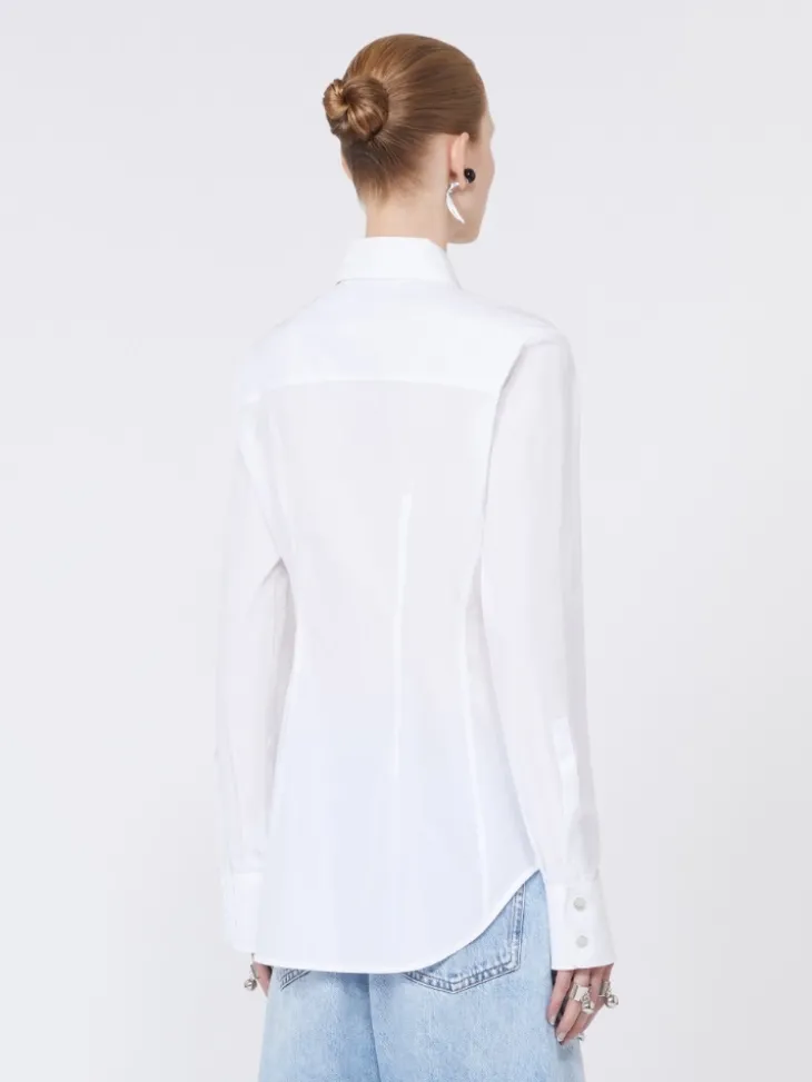 Slim-fit poplin shirt - OPTICAL WHITE