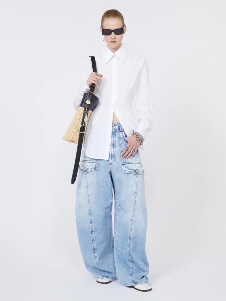 Slim-fit poplin shirt - OPTICAL WHITE
