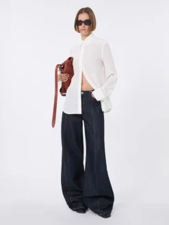 Slim-fit silk shirt - WHITE