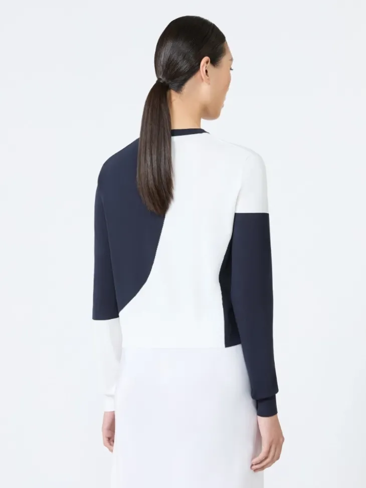Slim-fit viscose crepe sweater - WHITE
