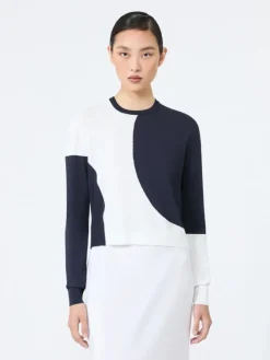 Slim-fit viscose crepe sweater - WHITE
