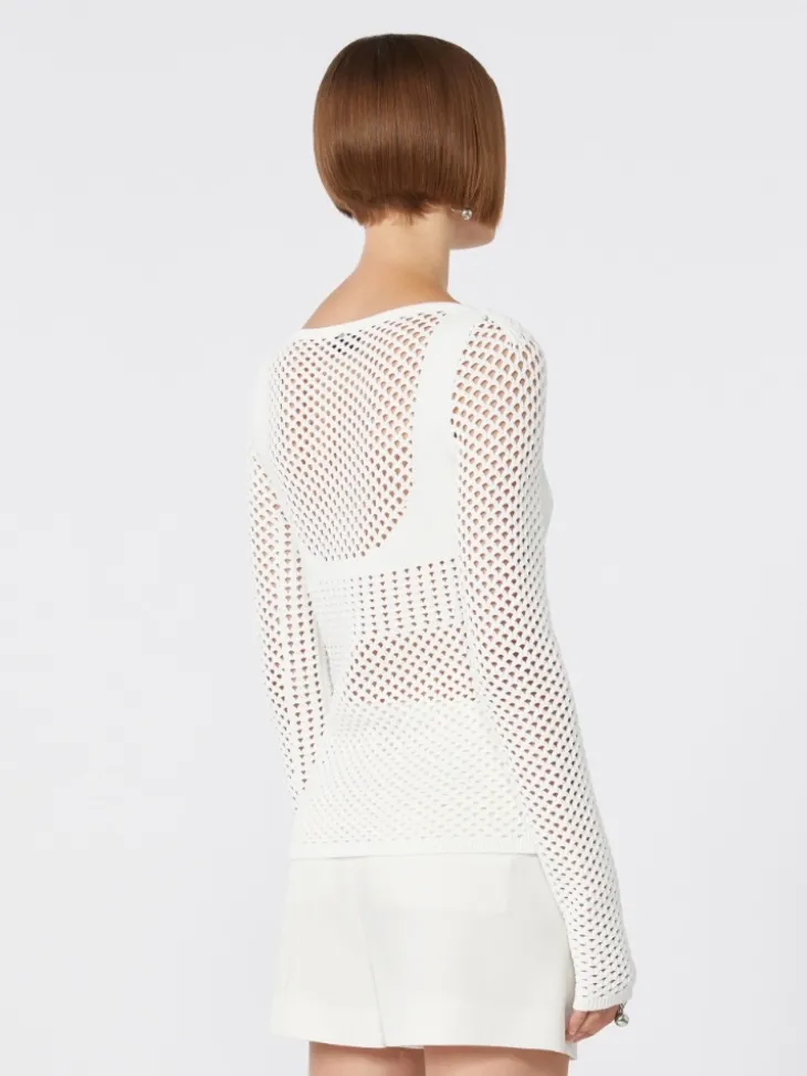 Slim-fit viscose-blend sweater - WHITE