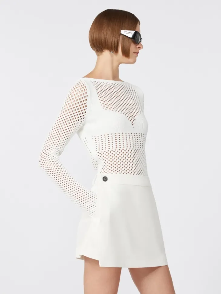 Slim-fit viscose-blend sweater - WHITE