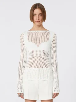 Slim-fit viscose-blend sweater - WHITE