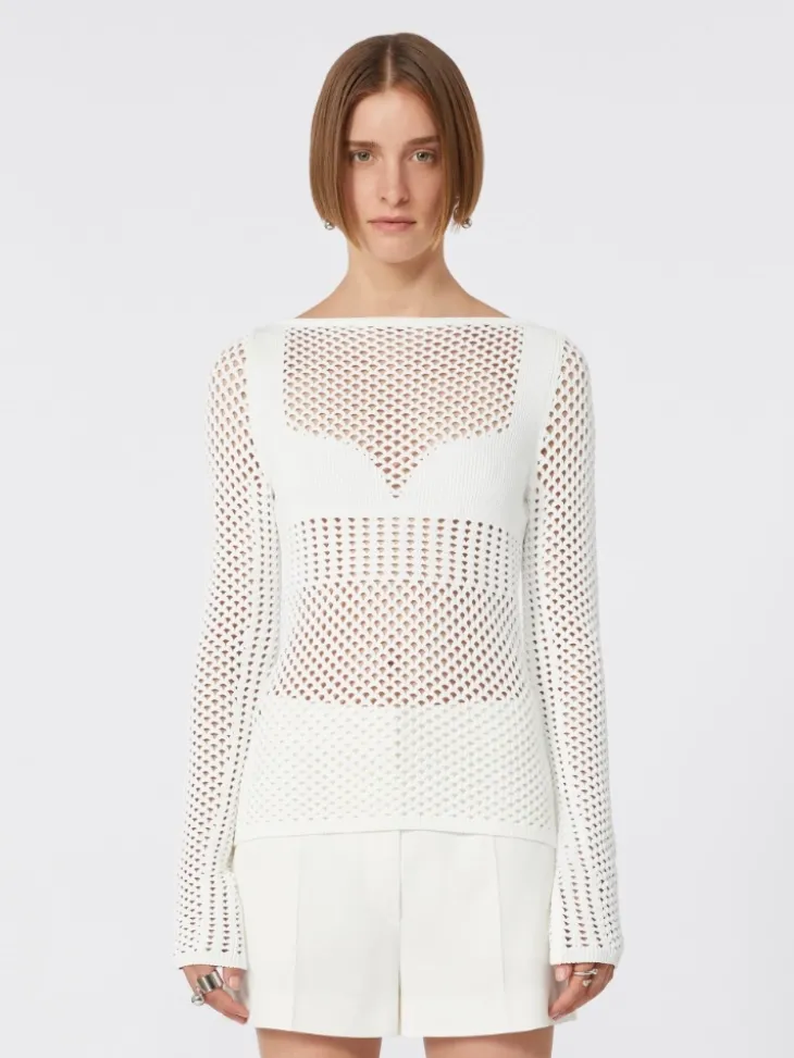 Slim-fit viscose-blend sweater - WHITE