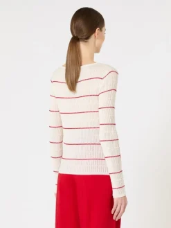 Slim-fit wool and silk sweater - WHITE