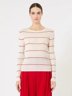 Slim-fit wool and silk sweater - WHITE
