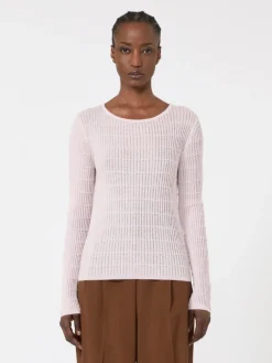 Slim-fit wool and silk sweater - PINK