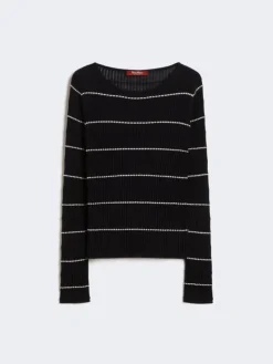 Slim-fit wool and silk sweater - NAVY