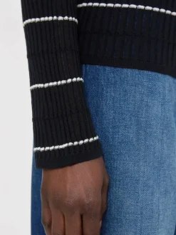 Slim-fit wool and silk sweater - NAVY