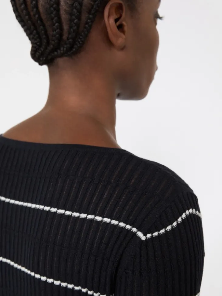 Slim-fit wool and silk sweater - NAVY