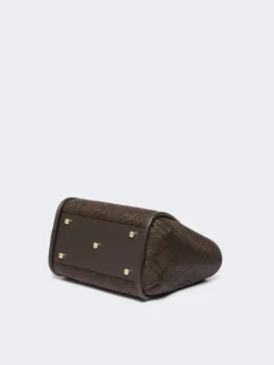 Small Marine bag in diamond-patterned basketweave - DARK BROWN