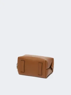 Small natural leather bowler bag - AMBER BROWN