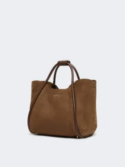 Small Nubuck leather Marine bag - DARK BROWN