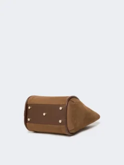 Small Nubuck leather Marine bag - DARK BROWN