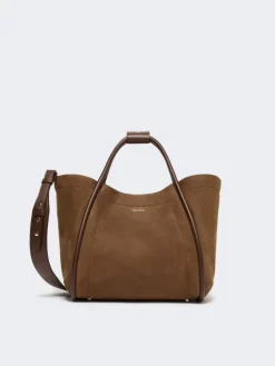 Small Nubuck leather Marine bag - DARK BROWN
