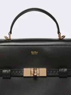 Smooth leather handbag - BLACK