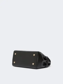 Smooth leather handbag - BLACK
