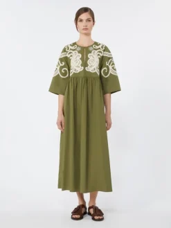 Soft cotton poplin dress - KAKI