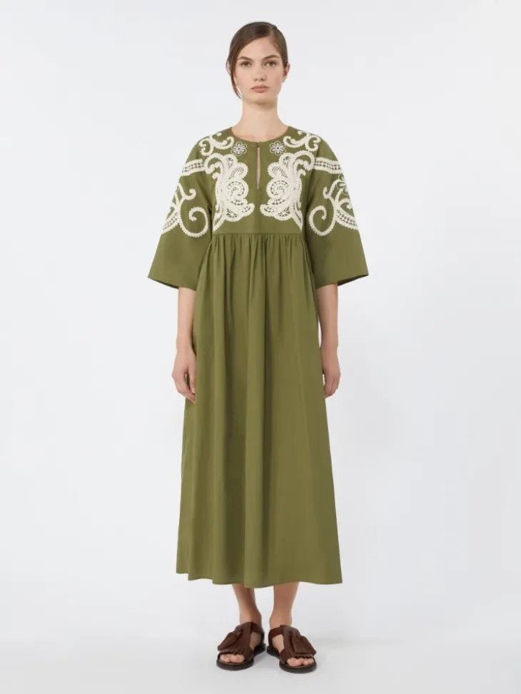 Soft cotton poplin dress - KAKI
