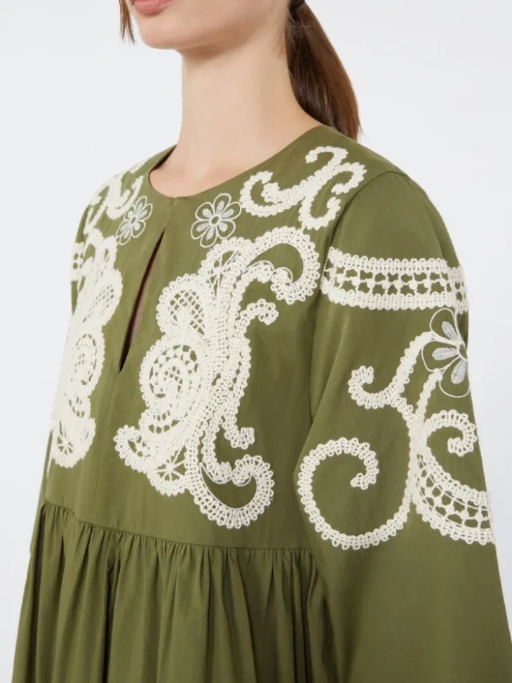 Soft cotton poplin dress - KAKI
