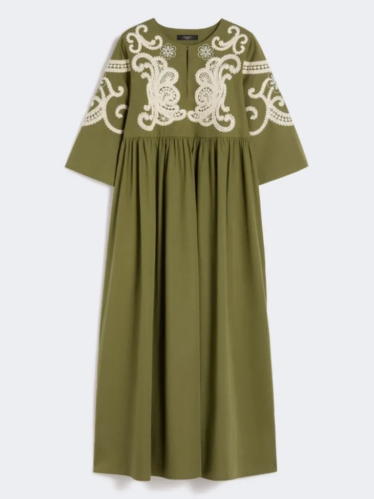 Soft cotton poplin dress - KAKI